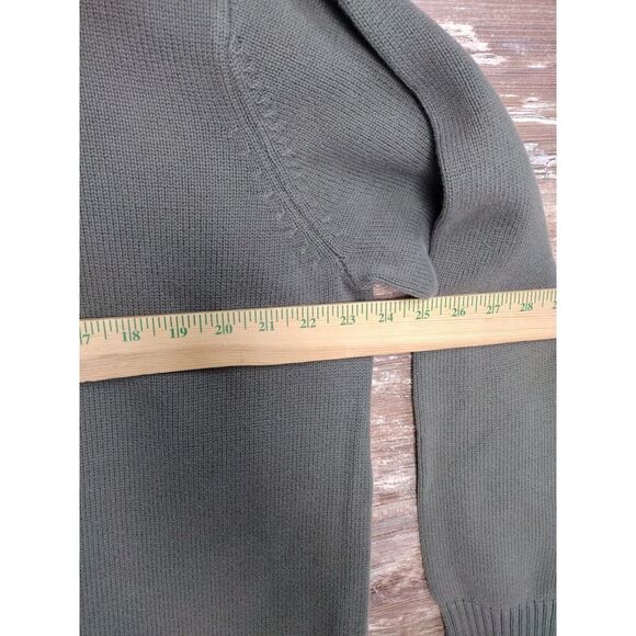 Vintage Eddie Bauer Sweater Size XL Green 1/4 Button Up Knit Combed Cotton USA - Picture 9 of 9